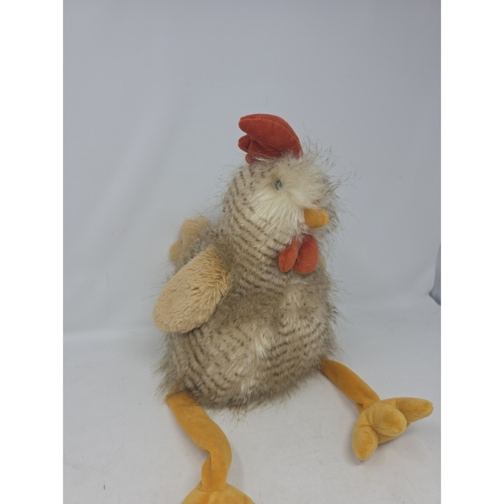 Mon Ami Shaggy Faux Fur Chicken Hen Plush Stuffed Animal Tan Brown 12 inch